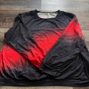 SHEIN Black and Red Gradient Top